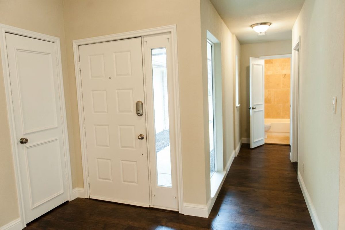 Front door and sidelight.